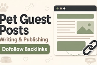 write and publish pet blog guest post with SEO backlink services