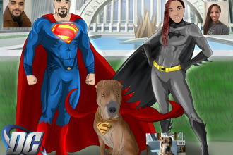 draw superhero custom portrait