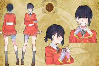 draw character design, character sheet, anime commissions