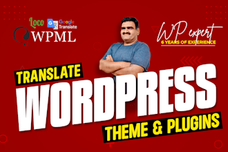 translate wordpress theme and plugin english to spanish, german and any language