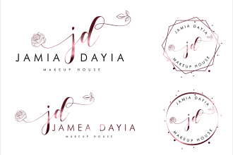 design feminine beauty boutique or elegant hair makeup logo