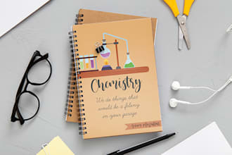 design modern notebook, book, ebook, journal cover for you