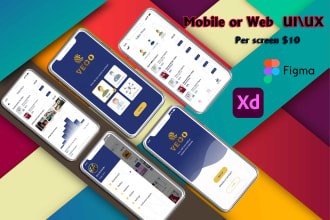 design mobile or web uiux and prototype in adobe xd or figma