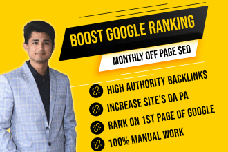 give monthly off page SEO backlinks service for top ranking