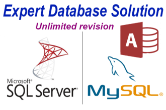 develop ssms, mysql, ms access database and solve the issues