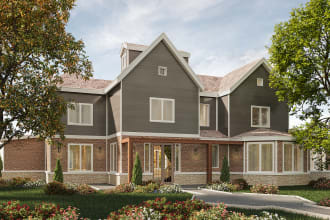 create 3d house exterior rendering