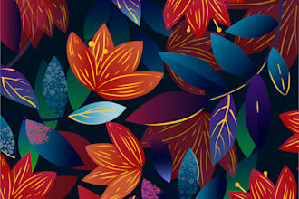 draw seamless pattern design for fabric, stationery, packaging, and more