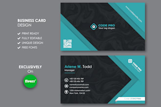 do unique business card design with two new concepts