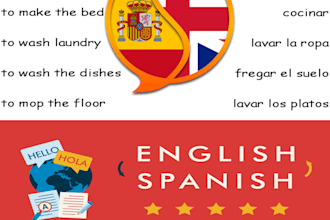 translate  english to spanish, spanish to english
