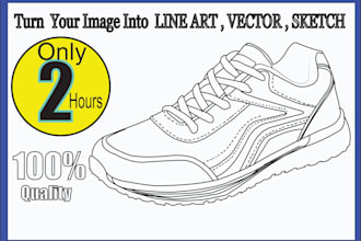 draw line art vector line art illustration, outline drawing in 24
