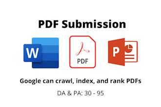 do PDF submission, PPT or article to high da document sharing sites