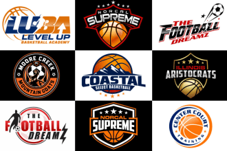 create superb football, basketball and hockey sports logo