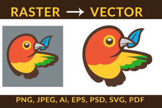 redraw or vectorize logo, tracing, convert raster to vector