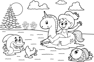 draw amazing coloring page or coloring book pages for kids