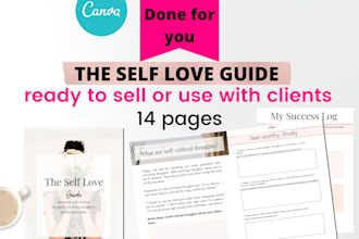 design self love workbook for life coaches, canva editable