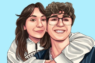 made you couple illustration for anniversary gift