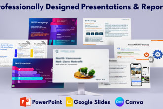 design presentations in powerpoint, google slides and canva