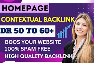 dr 50 to 60 homepage backlinks for off page seo