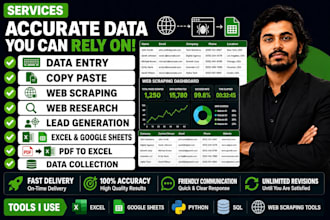 do data entry collection, scraping excel and lead generation
