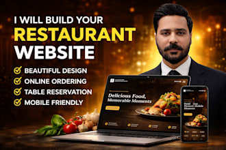 create restaurant booking catering food delivery website