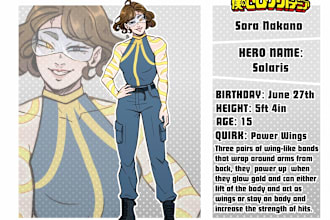 draw a character sheet for your mha oc