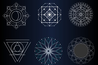 design sacred geometry, mystical and mandala logo