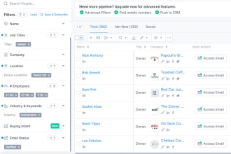 collect email addresses and web research leads list for business sales
