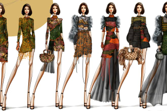 create professional fashion illustrations for you