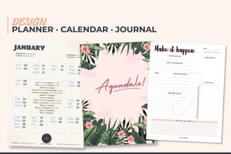 design a custom printable planner, calendar, journal