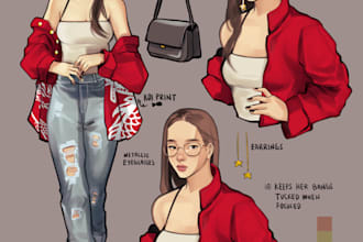 draw a character sheet or reference sheet