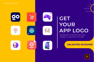 design stunning  clean modern app icon or app logo