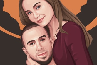 draw couple,family,or group to vector art portrait