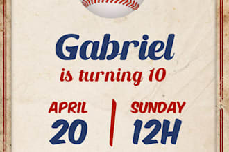 do the baseball digital birthday party invitation