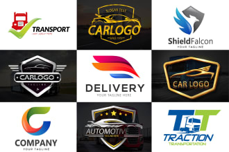 design transport, truck, car and cargo logo