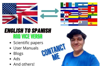 translate and localize english to latin american spanish and vice versa