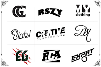 design bold initial typography lettering hand drawn logo