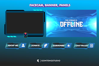 design custom twitch banners, youtube, panels and overlays