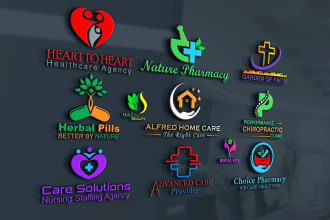 do medical,healthcare,dental,pharmacy,lab,homecare logo in 8 hours