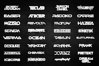 design dj ,hip hop, music ,band,logo typography