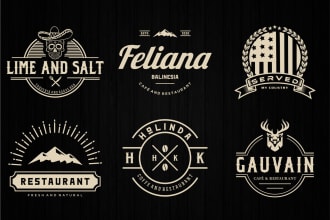 create vintage, retro, hipster, badge design logo