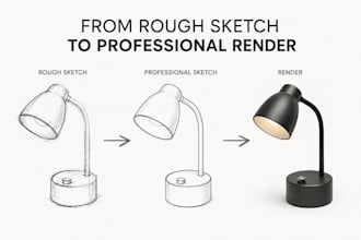 create 3d design sketches of your product idea
