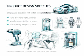 create design sketches of your product ideas in 24 hrs
