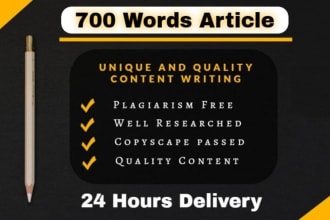 write 700 words SEO article on any niche