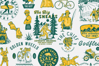 create retro vintage t shirt design for your clothing brand