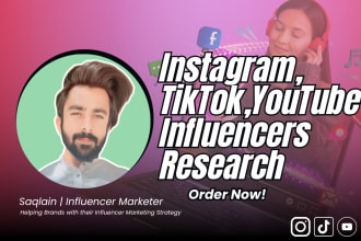 find instagram, tiktok, youtube influencers for your brand