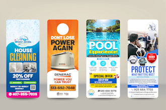 design door hanger, postcard mailer, dl flyer