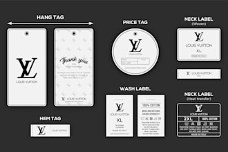 design clothing label, clothing tag, hangtag, neck label