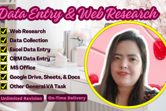 do excel data entry, web research, copy paste, typing job