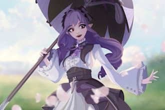 draw anime or cartoon character illustration