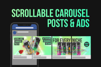 design creative scrollable carousel for facebook ads and ig